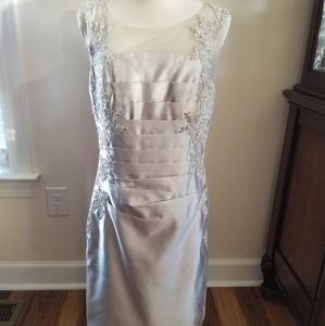 "JJ's House" Silver Mother of the Bride Semi-Short Dress